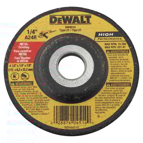 DEWALT DW4550 9" X 1/4" X 5/8"-11 High Performance Fast Metal Grinding Wheel
