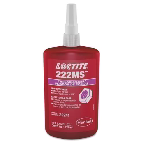 222MS™ Threadlocker Low Strength/Small Screw 0.5 mL 1/4 in